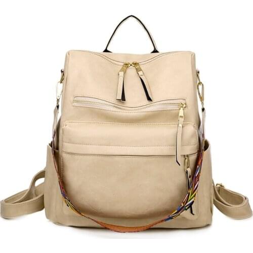 Women Fashion Backpack Purse Convertible Daypack Colorful Strap Shoulder Handbag