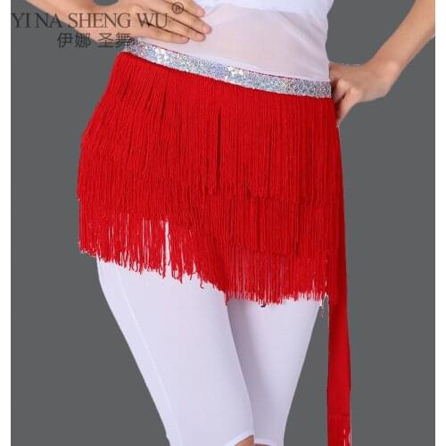 Belly Dance Womens Accessories Belt Belly Dance Hip Scarf Fashion Sequin Belt Dance Practice Performance Tassel Hip Scarf Skirt