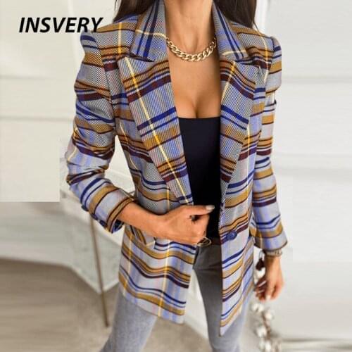 2021 Casual Jacket Women Long Sleeve Slim Jackets Office Lady Suit Jacket For Women Coat Single Button Print Cardigan Formal Top
