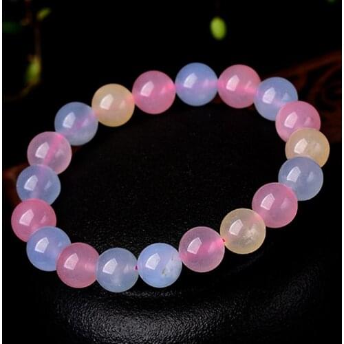 1PC Natural Fashion Stones Bracelet Ornaments Crystal Healing Quartz Bracelets Bangles for Ladies 10mm Morganite Jewelry Gift