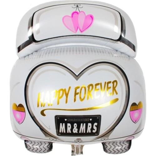 10pcs/lot White Wedding Car Foil Balloons Valenties Day Holiday Party Decorations Wedding Party Supplier Air Balls