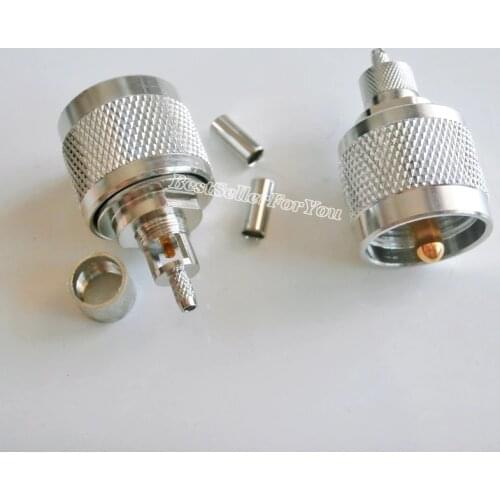 10Pcs PL-259 UHF male PL259 Window crimp RG174 RG316 LMR100 cable RF Connector