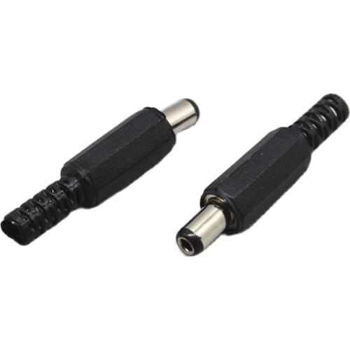 100PCS 5.5 * 2.1mm MALE DC SOCKET Power Plugs for DC-005 sockets wire bonding Connector needle length 9mm ROHS Free shipping