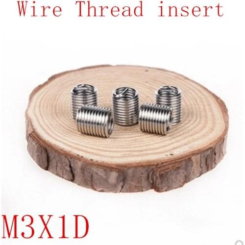 100pcs M3*0.5*1D Wire Thread Insert Stainless Steel 304 Wire Screw Sleeve, M3 Screw Bushing Helicoil Wire Thread Repair Inserts