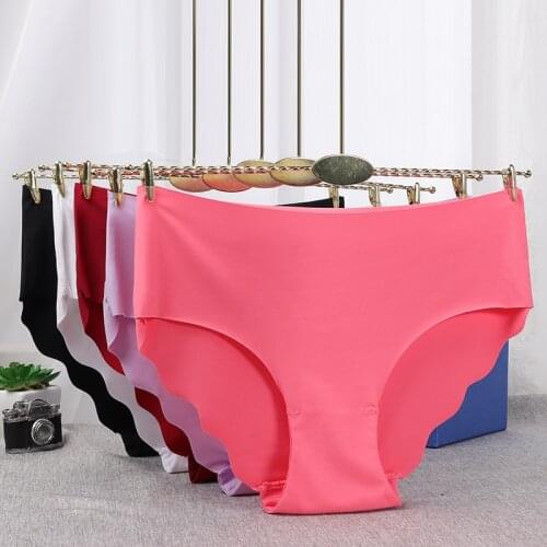 Sexy Panties Women Silk Slip Sport Briefs Underwear Seamless Mid Rise Comfort Underpants Lady Lingerie Soft Panty 3pcs