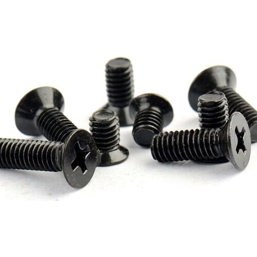 50pcs M1 M1.2 M1.4 M1.6 M2 M2.5 M3 M4 Mini Micro Small Black 304 Stainless steel Cross Phillips Flat Countersunk Head Screw Bolt