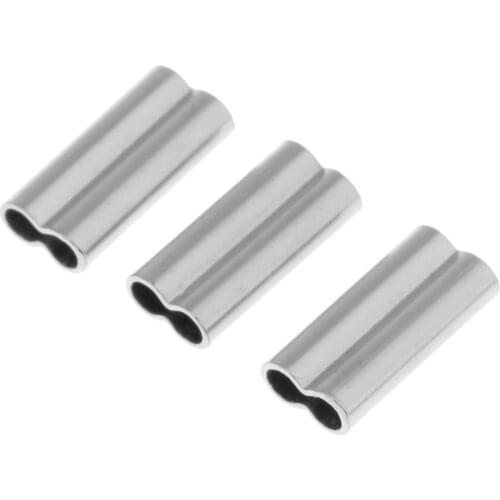 50pcs Copper Fishing Double Barrel Crimp Sleeves Carp Fishing Accessories High Strength Corrosion Resistant Fishing Tools