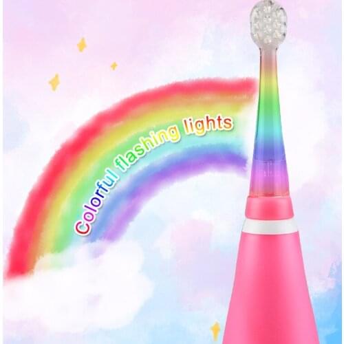 7 colors LED Electric Toothbrush Suitable for 0-3 year Baby kid Safety Battery Automatic Teeth brush Waterproof LED Light Gift