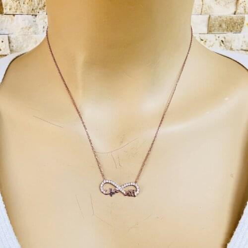 Endless Love Heart 925 Sterling Silver Necklace Women Girls Gift Jewelry Accessories Fashion Handmade Elegant Chain