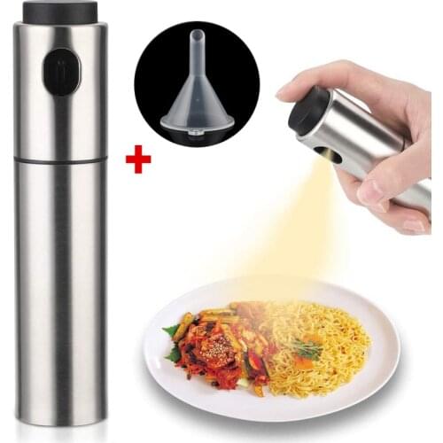 Stainless Steel Oil Spray Bottle Kitchen Cooking Paste Salads BBQ Grill Oil Vinegar Sprayer Dispenser Spraying Bottles Mist Tool