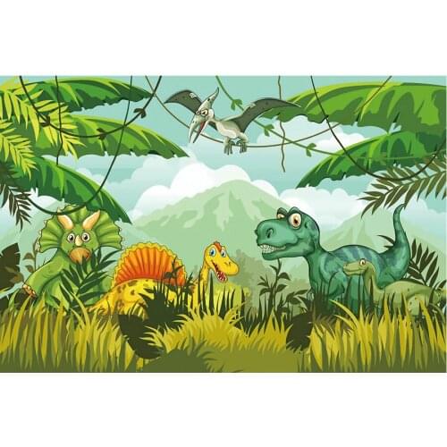 Cartoon Dinosaur Animals Photography Background Holiday Celebration Party Decoration Photo Booth Studio Prop