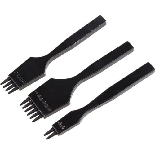 Leather Hole Punches Leather Punching Tool 4/mm Spacing Round Hole Row Punches Set DIY Hole Cut Hand Sewing Leather Craft Tools