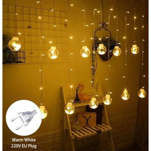 2.5m String Lights Globe Bulb With 12 Clear Ball Vintage Bulbs Indoor/Outdoor Hanging Umbrella Patio String Lighting EU