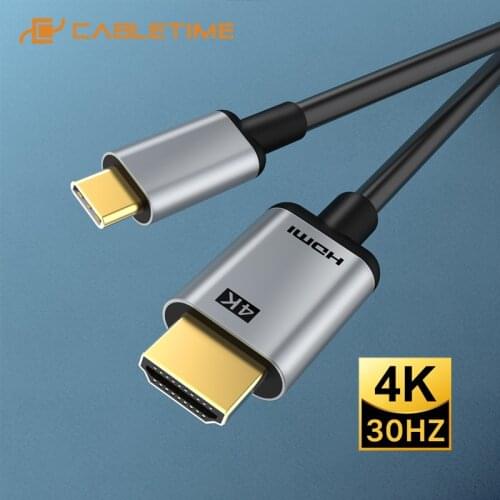 CABLETIME USB C to HDMI Cable 4K 30Hz Thunderbolt 3 Type C Adapter for Oneplus 7T Huawei Mate Xiaomi HDMI Adapter C375
