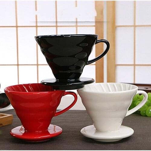 Ceramic Coffee Dripper Engine Style Coffee Drip Filter Cup Permanent Pour Over Coffee Maker with Separate Stand WY731
