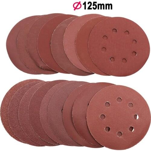 1PC 5Inch 125mm Round Sandpaper Eight Hole Disk Sand Sheets Grit 40-3000 Hook and Loop Sanding Disc Abrasives for Polish