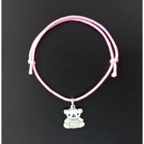 Cute Little Bear Charm Bracelet Handmade Braided Adjustable Rope Chain Bracelets for Women Friendship Jewelry