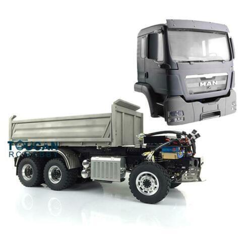 LESU 1/14 Scale RC Model Hydraulic MAN 3-way 6*6 Dumper Truck Motor DIY Tmy ESC THZH0207-SMT2