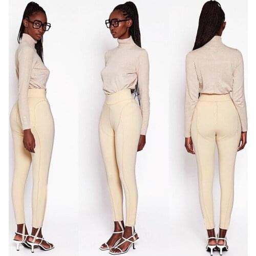 New street personality line-type hip-lifting casual pants women net celebrities like close-fitting sports trousers