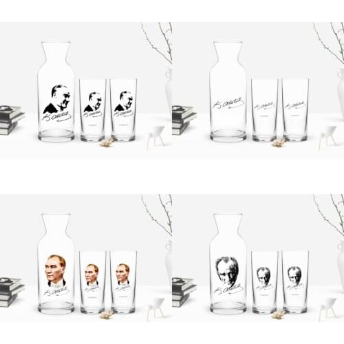 Ataturk Logo Custom Design Raki Goblet, 2 shot glass drinking cup set