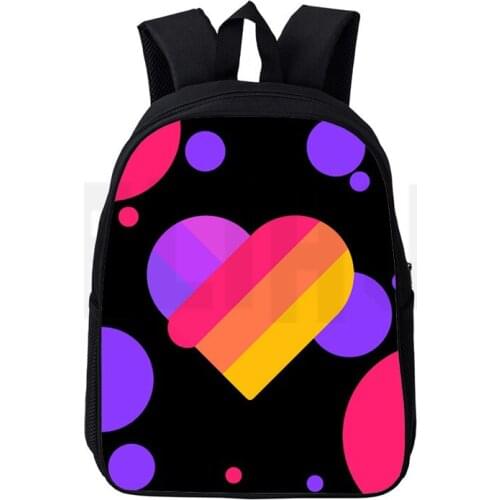 "LIKEE 1 (Like Video)" Backpack Women 3D Print Likee App Bag Heart Cat Zipper School Bags 12/16 Inch Bookbag Russia Back Pack