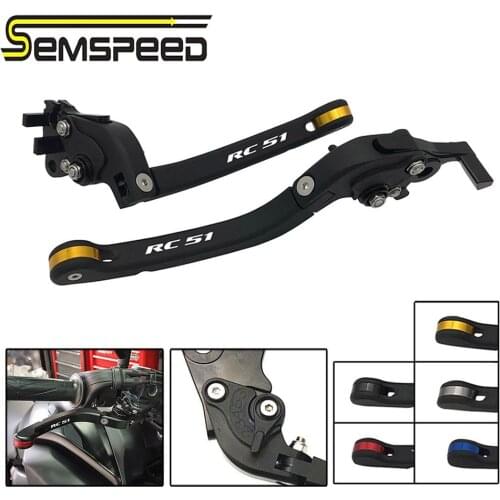SEMSPEED RC51 logo For Honda RC51 / RVT1000 SP-1/SP-2 2000-2006 05 Motorcycle CNC New Foldable Brake Clutch Levers Handle Grips