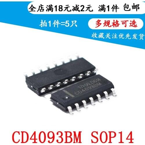 CD4093BM Schmidt Flip-flop CD4093 Logic with Non Gate Slip SOP14 (5PCS)