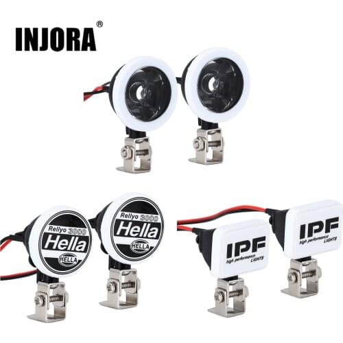 INJORA LED Lights Headlights Spotlight with Bracket for 1/10 RC Car Crawler Traxxas TRX4 TRX6 Axial SCX10 90046 Redcat Gen8