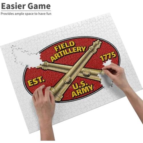 U S Field Artillery Jigsaw Puzzle 500 Pieces Puzzle Game Wooden Educational Toys Us Field Artillery Artillery Canon Gun Fort
