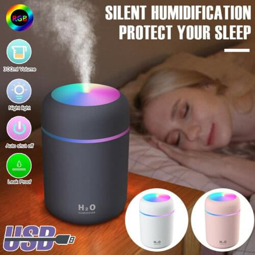 300ml Air Humidifier USB Ultrasonic Dazzle Cup Aroma Diffuser Cool Mist Maker Humidifier Purifier with Romantic Light