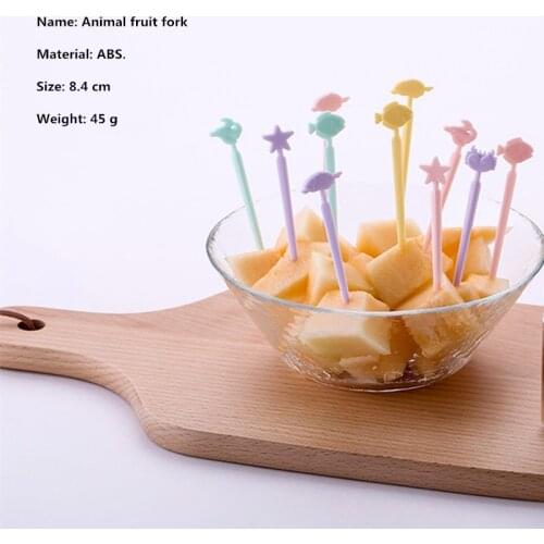 Animal Farm Fruit Fork Mini Cartoon Children Snack Cake Dessert Food Fruit Pick Toothpick Bento Lunches Party Decor Random Color