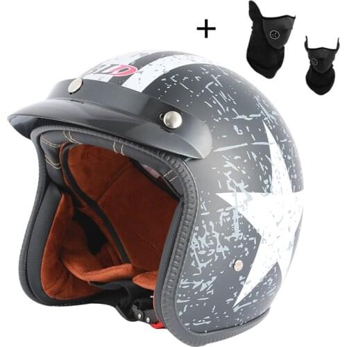 European Style Cafe Racer Vintage 3/4 Motorcycle Helmet Casco Moto Retro Motorbike ABS Open Face Helmet Open Helmet DOT Cascos
