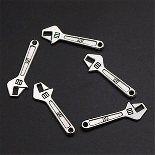 WKOUD 8pcs Silver Color wrenches charm alloy pendants necklace bracelet DIY metal jewelry handmade A1176