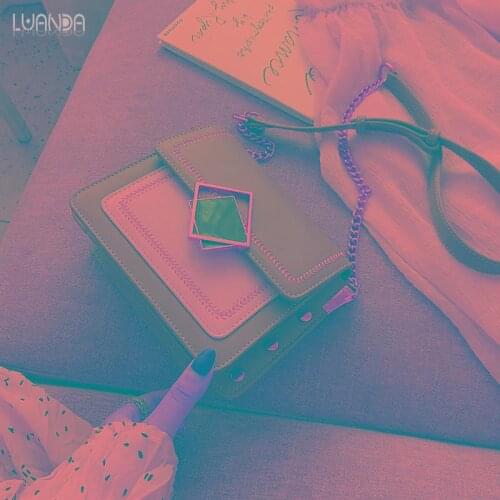 NEW 2020 handbag Female small messenger Design fashion PU Leather crossbody bag Chain women lady bags shoulder bags for women