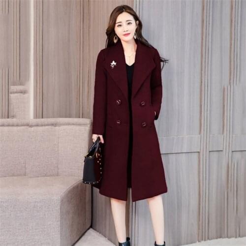 Plus Size Wool Jackets Women Double-sided Cashmere Coat Long Outerwear 2020 New Autumn Winter Woolen Coat Female casaco feminino