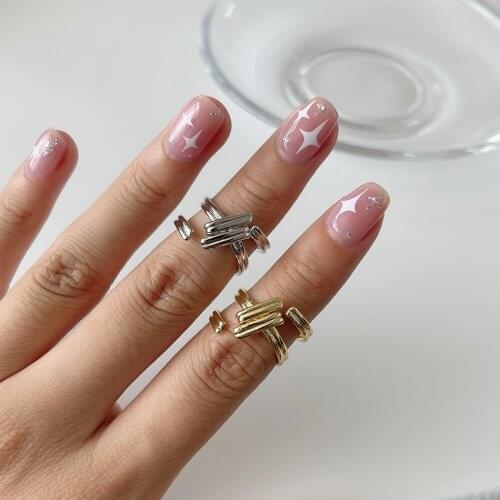 GANXIN Retro Opening Rings For Women 2021 Newest Irregular Geometric Copper Silver Plated Finger Adjustable Jewelry Travel Ring