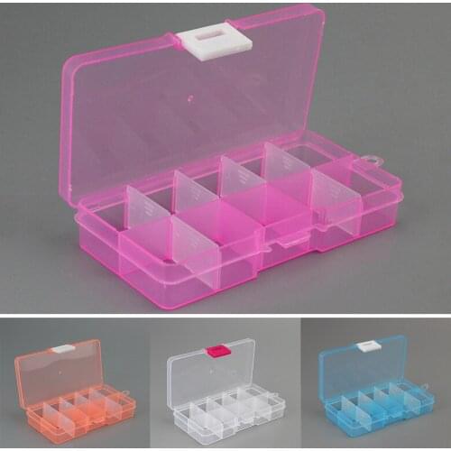 1Pcs Plastic Pill Case Multicolor 10 Slots Boxes Pill Case Splitters 4Colors
