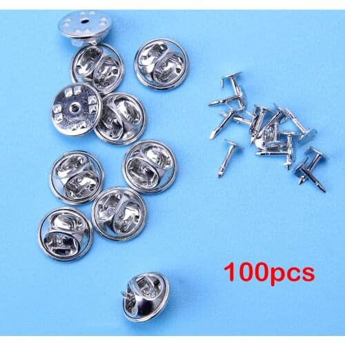 100set Silver Brooch Base Holder Brooch Pins Badge Holder DIY jewelry Sewing Accessories For Party Weding Clothes