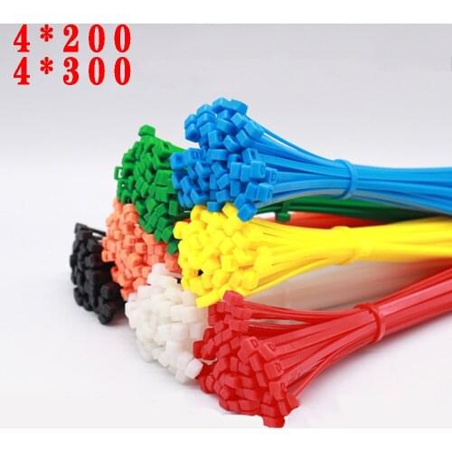 100PCS color nylon cable tie with self-locking 4 * 200 4 * 300 plastic winding type cable tie nylon cable tie cable organizer