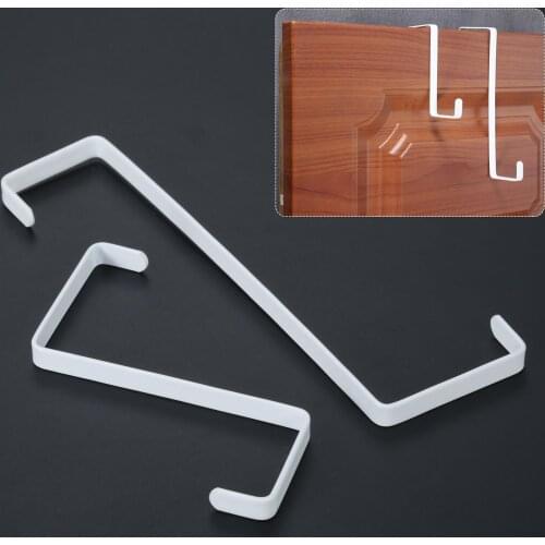 2pcs Over The Door Hooks Z-Shaped Reinforced Metal Reversible Door Hanger Home Organizer for Hanging Clothes Towels Coats