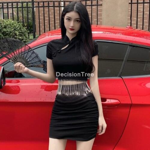 2021 chinese dress cheongsam for women top +pants set chinese traditional qipao short sleeve chinese elegant party dress