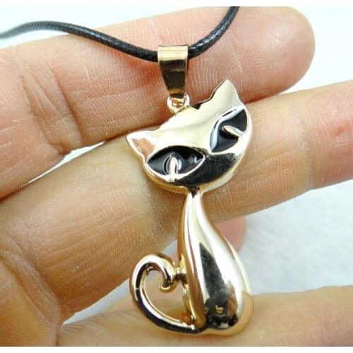 3pcs Free shipping High Quality Lucky Charm Alloy Necklace Fashion Retro antique gold Charm Cat Pendant & necklace