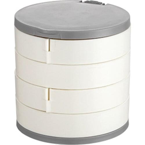 4 Layers ABS Jewelry Plate Desktop Jewelry Storage Box Organizer For Cosmetics Creative Home Decor Restaurant Gold Tray