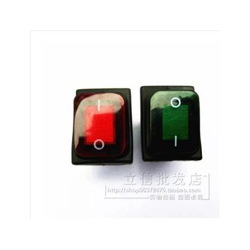 7pcs rocker switch waterproof self locking/self reset Lighted 250V 16A 4pin 2 gear KCD4-2X1N 22*27mm NO-OFF for power supply