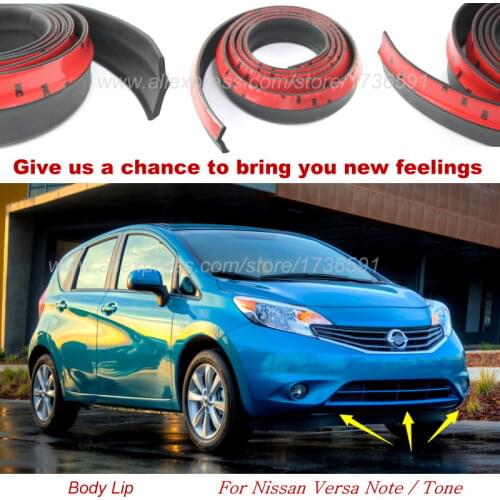 Car Bumper Lip Deflector Lips For Nissan Versa Note / Tone / Front Spoiler Skirt / Side skirts / Body Kit / Strip / Thick lips