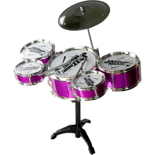Kids Musical Drum Instrument Toys 5 Drums Simulation Jazz Drum Kit with Drumsticks Educational Learn Musical Toy for Children