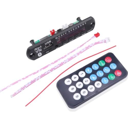 Kebidumei Bluetooth 5.0 Radio 5V 12V Wireless Audio Receiver Car Kit FM Module Mp3 Player Decoder Board USB 3.5MM AUX Universal