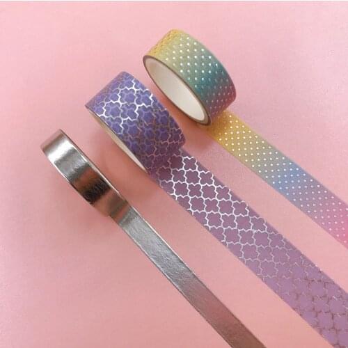 3pcs/set Golden Foil Washi Tape set Scrapbooking Flower Masking Tape DIY Adhesive Deco Tape
