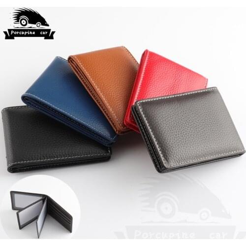 Leather Airspeed Bank Card Package Driver License Holder for BMW Mercedes Audi Volkswagen Mazda Honda Chevrolet Porsche Subaru