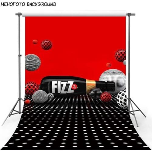 Red and Black Photography Background Backdrops Drink Bottle White Dots for Kids Pictures Celebration Party Fondo Photocall